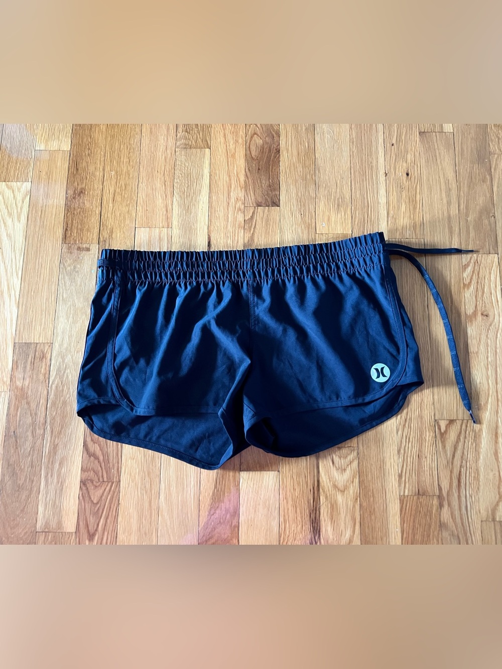Hurley Women's Phantom Black Board Shorts with Drawstring Side Tie - size L
